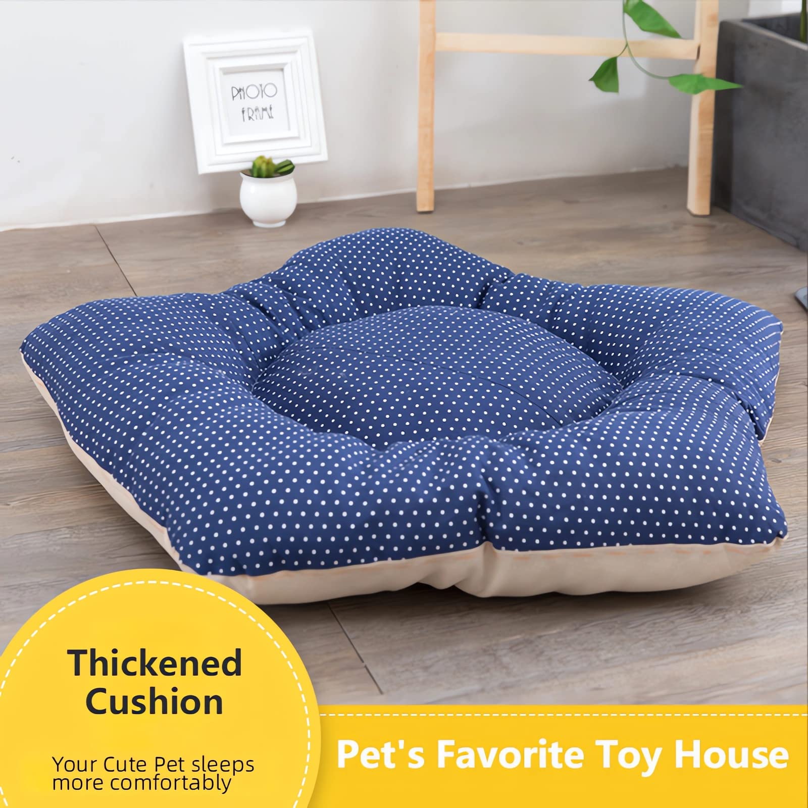 SEOUGEE Tienda de campaña para perros y gatos, lavable y extraíble, lona de algodón, cama para perros y gatos, con cojín, interior y exterior, caseta para mascotas y casa de juegos, portátil y