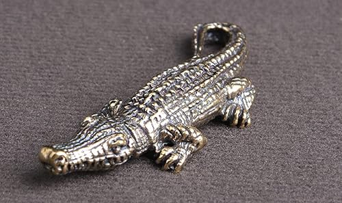 Miniatura 5 de DMtse Estatuas de cocodrilo de latón chino para escultura animal Lucky para coleccionables, regalo