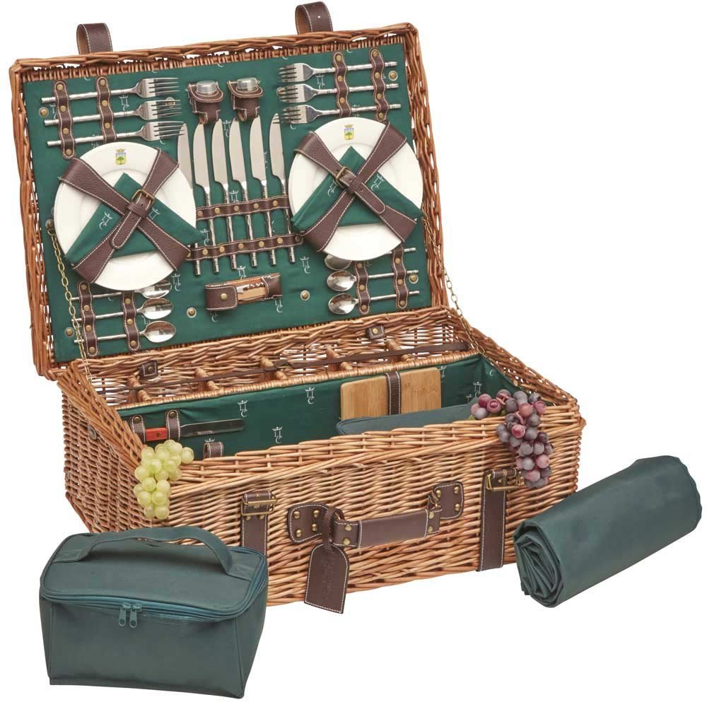 Baule da picnic in pelle Prestige Champs Elysée per 6 persone 57x37x23cm