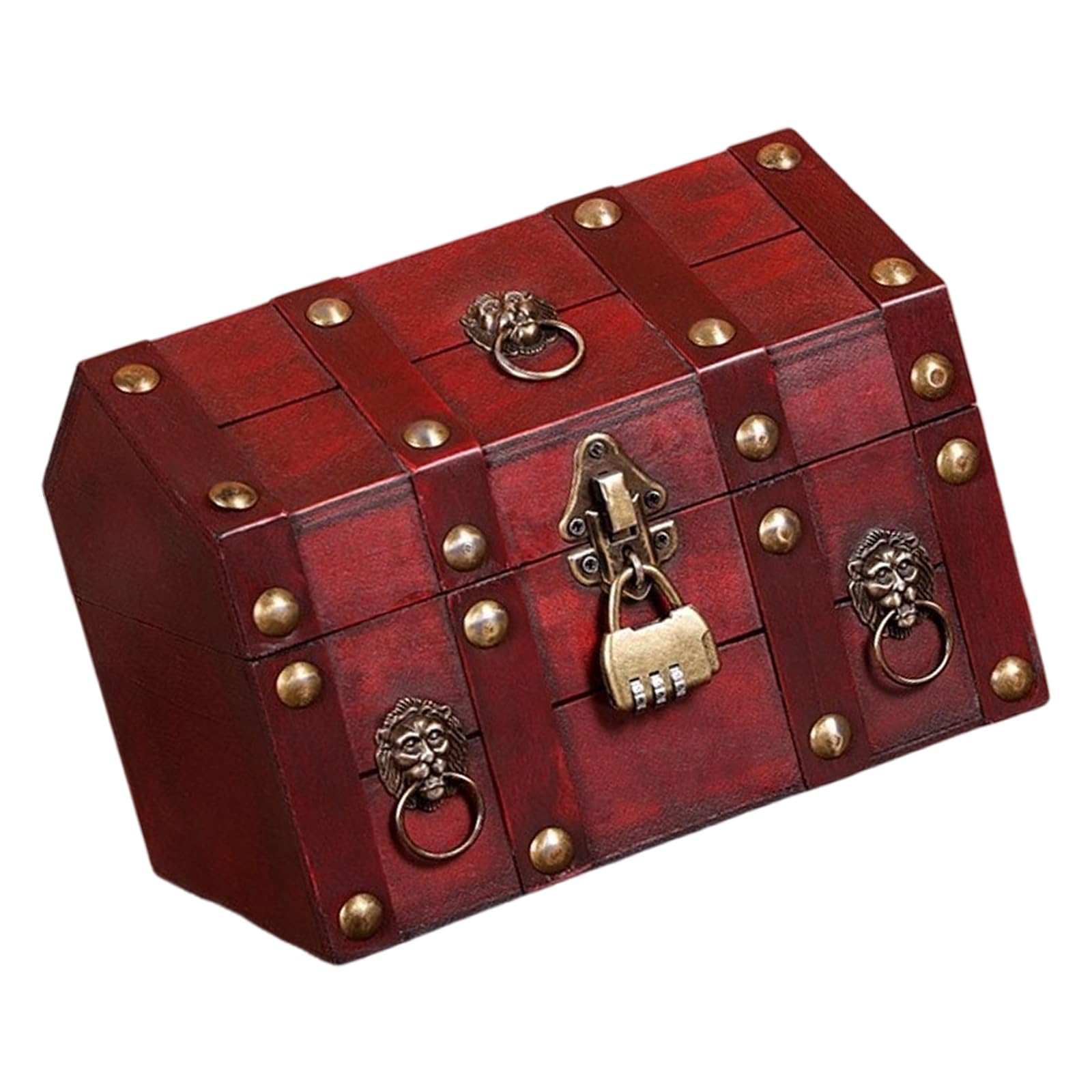 Jazuaiao Wood Jewelry Chest with Metal for Jewelry Storage and Rustics Home Decoration Accent Multipurpose Box