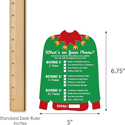 Miniatura 8 de Big Dot of Happiness Ugly Sweater - Tarjetas 2 en 1 para fiestas navideñas y de Navidad, juegos de dúo de actividades, juego de 20