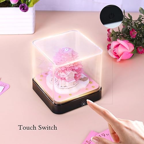 Miniatura 4 de Calendario de escritorio 3D 2026 con luces, calendario 2026 pieza de tiempo, bloc de notas 3D, arte de papel, árbol romántico, creativo, 3D,