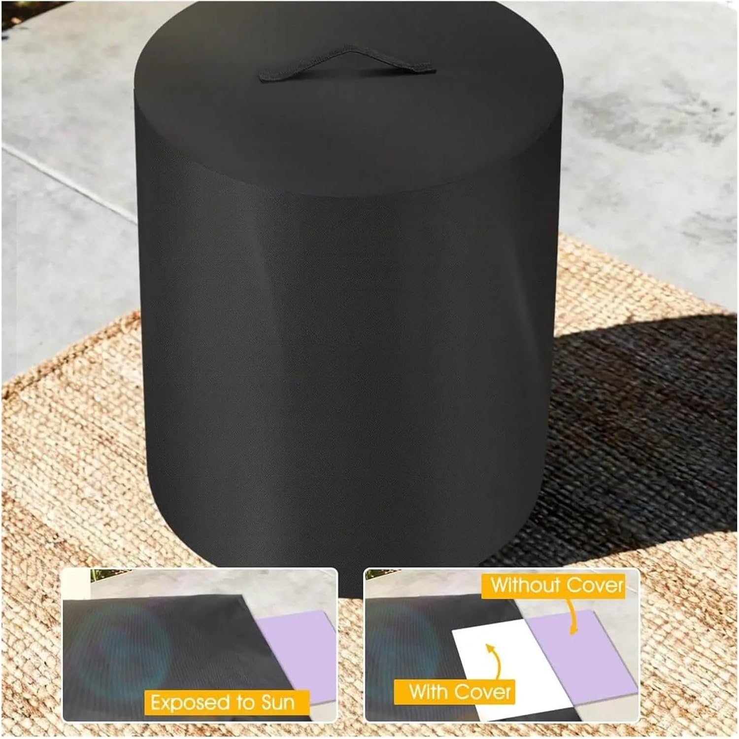 Patio Heater Covers Weather-Resistant Waterproof Round Fire Pit For Yards Porches Gardens Lawn Party Indoor