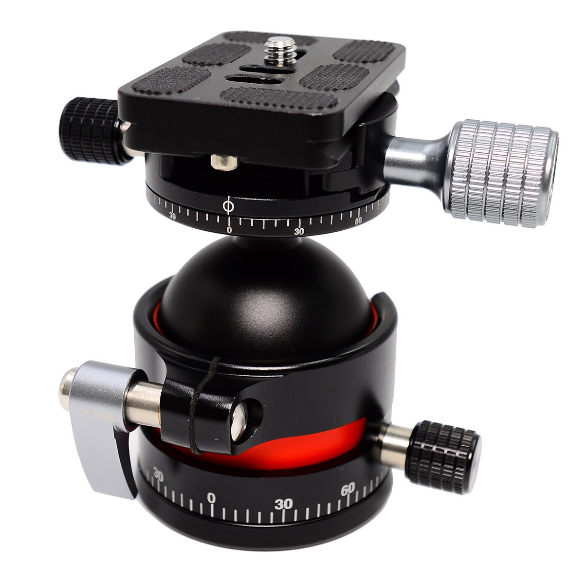 VIELKNOV Kugelkopf Mit Niedrigem Profil, 34 Mm Metall Doppel U Nut Panorama Kugelkopf Schnellwechselplatte Stativ Einbeinstativ Schieber Dslr Kamera