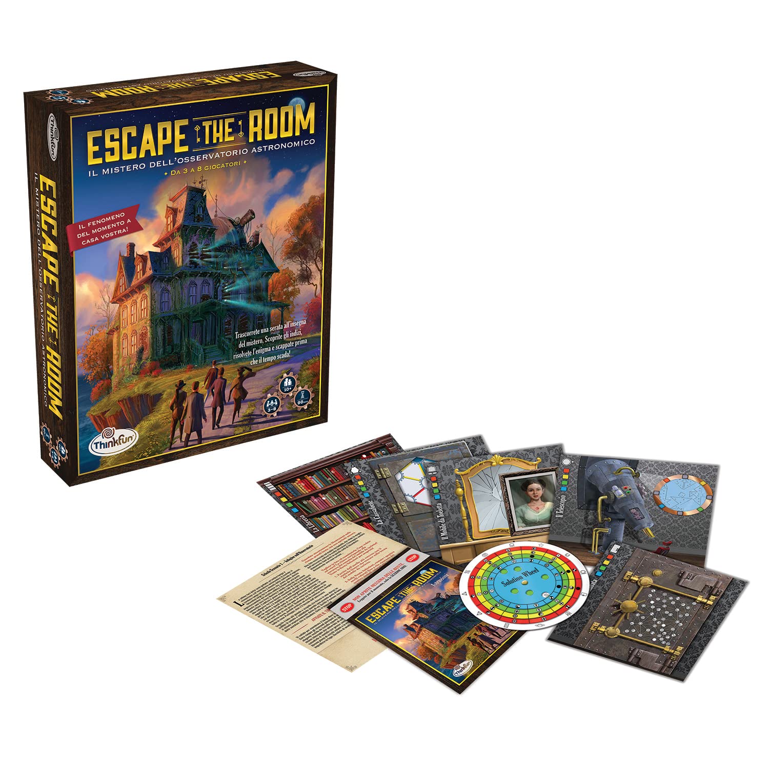 ThinkFun - Escape The Room, Il Mistero dell'Osservatorio Astronomico, Giochi da Tavolo per Tutta la Famiglia, 3-8 Giocatori, Idea Regalo per Adulti e Ragazzi 13+ Anni, Edizione in Italiano
