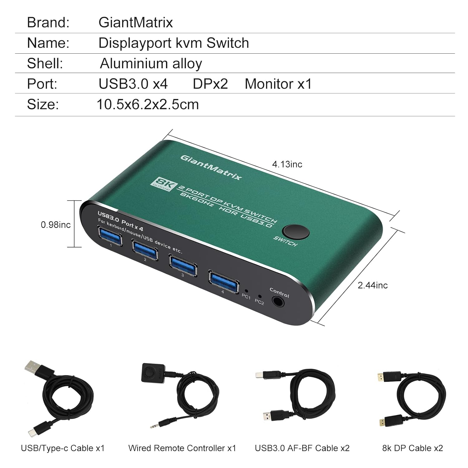Kvm Switch Displayport 240hz dp kvm Switch 1 Monitors 2 Computers dp 165hz 2 Port KVM Displayport 1440P 120Hz 144Hz 165Hz 175Hz 240Hz Thunderbolt kvm Switches 144hz USB3.0 FreeSync G-SYNC