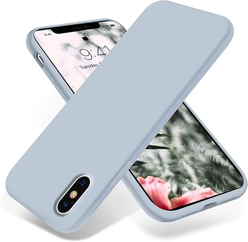 OTOFLY Funda de silicona líquida de goma de gel de cuerpo completo a prueba de golpes para iPhone XsiPhone X, antiarañazos y huellas dactilares,