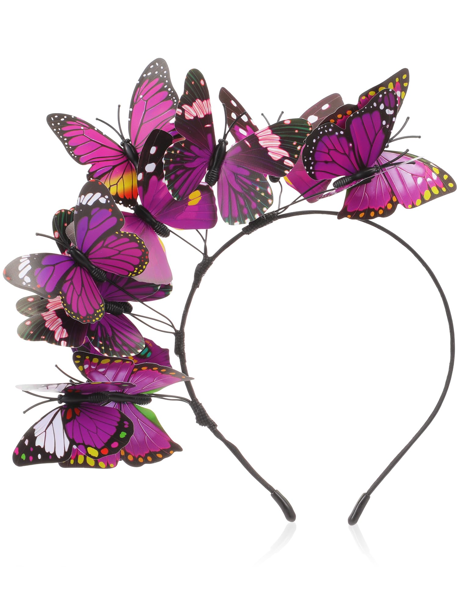 Zeyune Butterfly Fascinator Hat Monarch Butterfly Headband Women Crown Tea Party Headband Halloween Costume Headpiece(Purple)