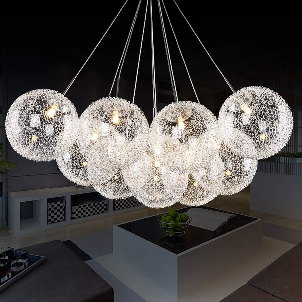 Grand lustre salon moderne et suspension luminaire multi ampoule pour plafond - 7