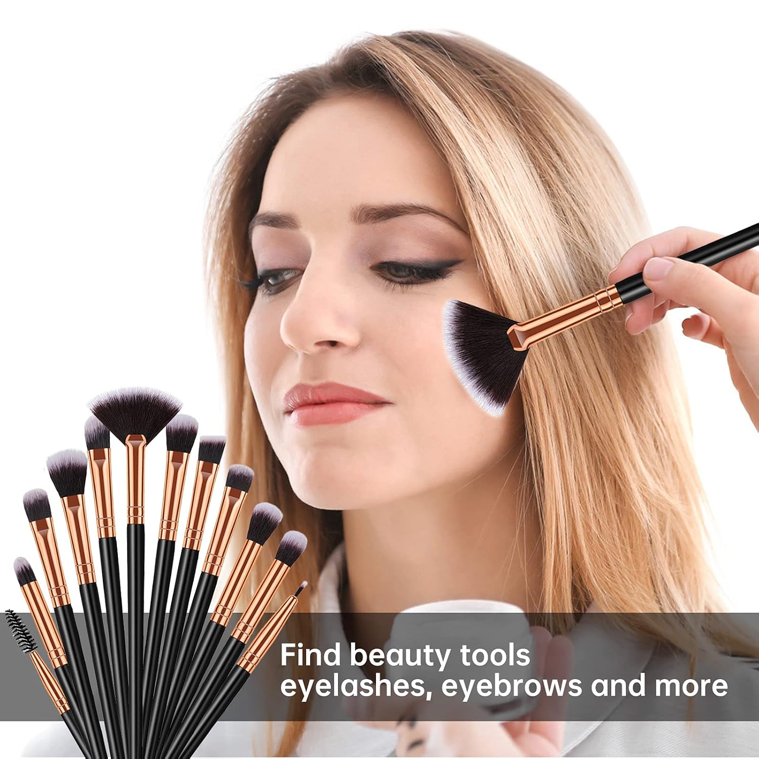 12pcs Eye Makeup Brushes, Professional Eyeshadow Makeup Brushes Set with Soft Synthetic Hairs & Acrylic Handle for Concealer, Eyebrow, Foundation, Blending Brushes With Carrying Bag : Beauty & Personal Care