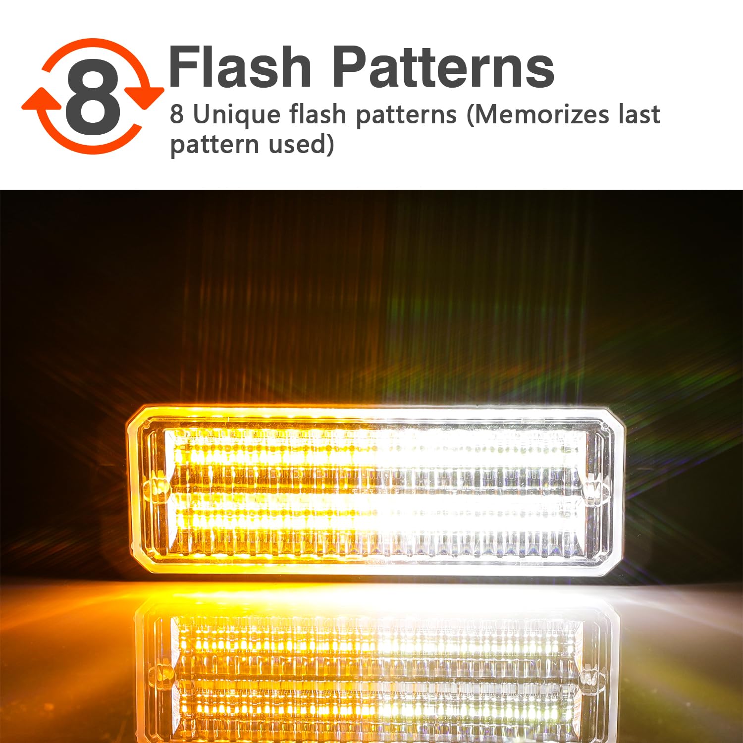 RONSTA 4 luces estroboscópicas LED para camiones, vehículos, 32 LED, advertencia de emergencia, montaje en superficie intermitente con controlador estroboscópico y arnés de cableado
