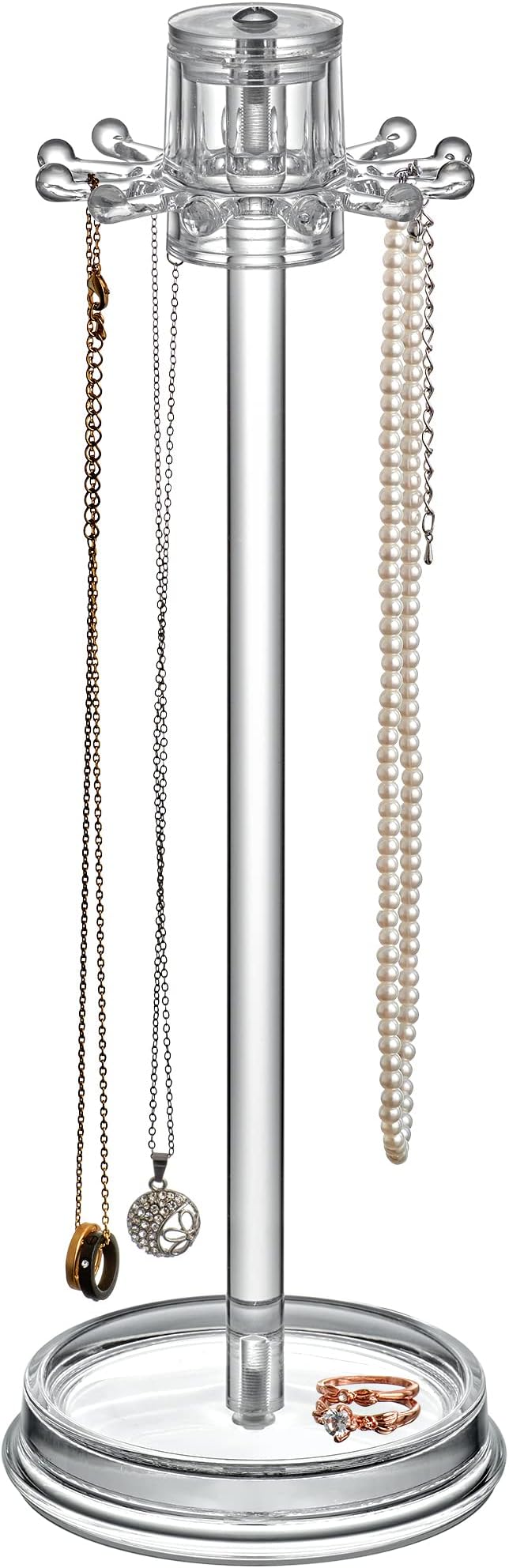 Amazon Basics Spinning Jewelry Tree Stand Black