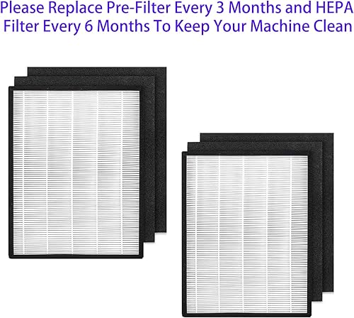 Miniatura 6 de Filtro de repuesto EPI-328 para purificador de aire COLZER EPI-328 y Domccy NS-320, filtros Hepa H13 con carbón activado de alta eficiencia, paquete