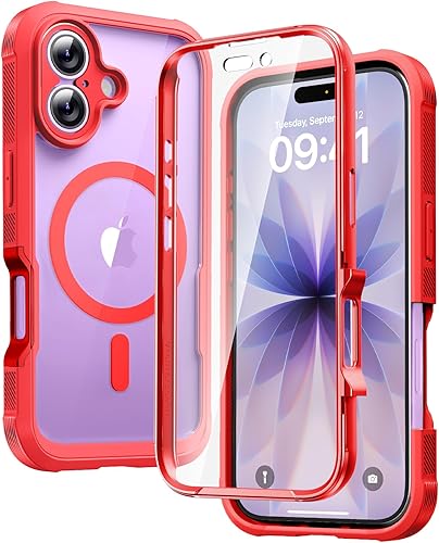 Miniatura 183 de Diaclara Funda magnética diseñada para iPhone Air, protector de pantalla de cuerpo completo, compatible con MagSafe, funda militar a prueba de Azul