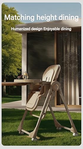 Miniatura 6 de Silla alta eléctrica de piel sintética para bebés y niños pequeños, silla alta inteligente Bluetooth para bebés con balanceo y alimentación del