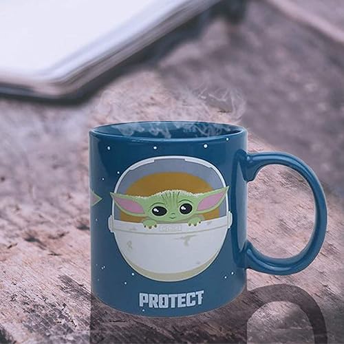 Miniatura 93 de Silver Buffalo Star Wars The Mandalorian Repeat Poses - Taza de café de cerámica estilo campista, 20 onzas Repetir Poses