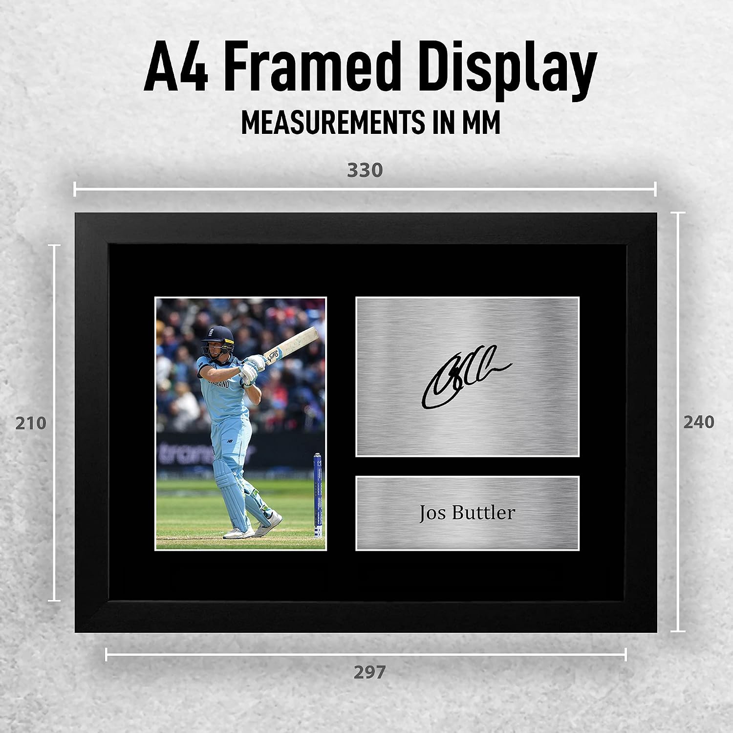 HWC Trading FR A4 Jos Buttler England Cricket Team Gifts Printed Signed Autograph Picture for Cricketer Memorabilia Fans - A4 Framed - Image 3