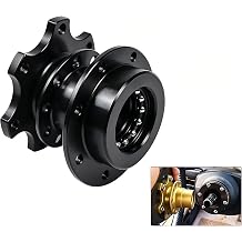 Car Quick Release Steering Wheel Adapter, 6-hole Anti-theft Alloy Hub Adapter, Heightening Plate Snap Off Boss Kit, Modification Accessory for Most Racing Cars Black