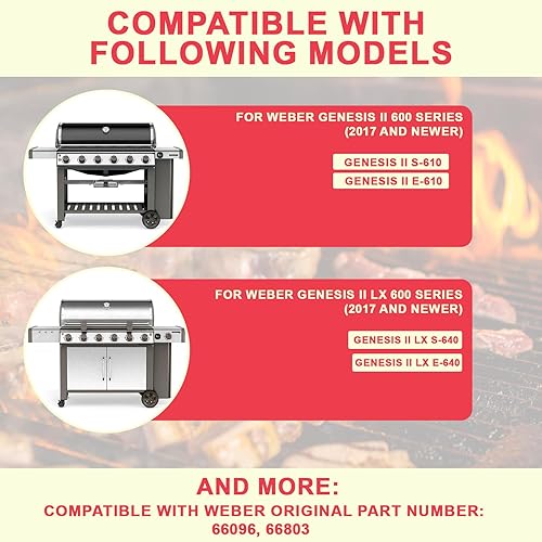 Miniatura 51 de Spirit 300 Rejillas de parrilla para Weber Spirit 300 SER E310 E/S 320 S310, E/S 330 II E/S 310 piezas para parrilla Weber 7638 7525 7526 Parts