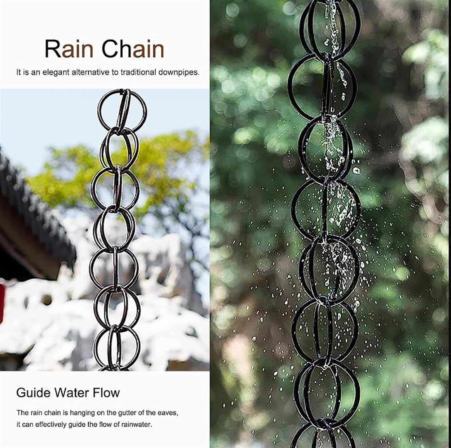chaîne de Pluie, Aluminum Alloy Japanese Courtyard Garden for homestay Villa Customizable Length(3m/10ft)