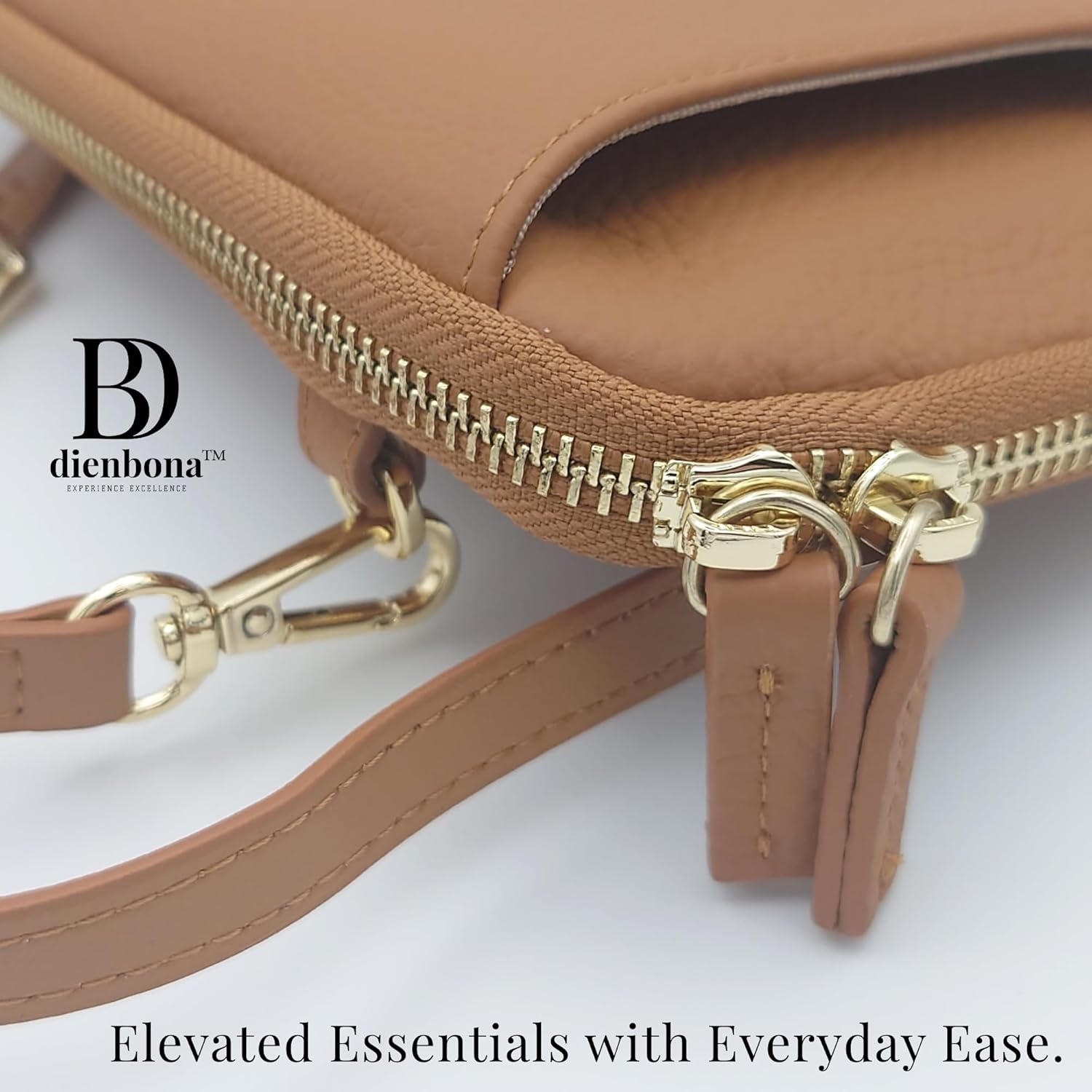 Small Crossbody Phone Bag for Women - Genuine Leather Purse | Card Slots & Wide Adjustable Strap, Everyday Errands