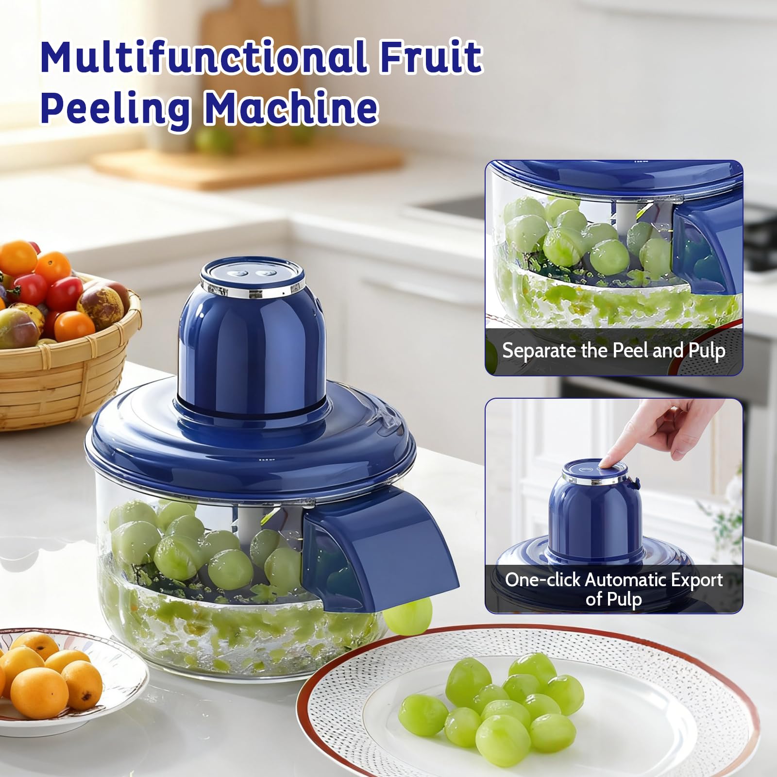 Pelapatate Elettrici E Automatici, Pelaaglio Automatico A Batteria 3 In 1, Pelapatate Completamente Automatico Adatto For L'uso In Campeggio E In Cucina