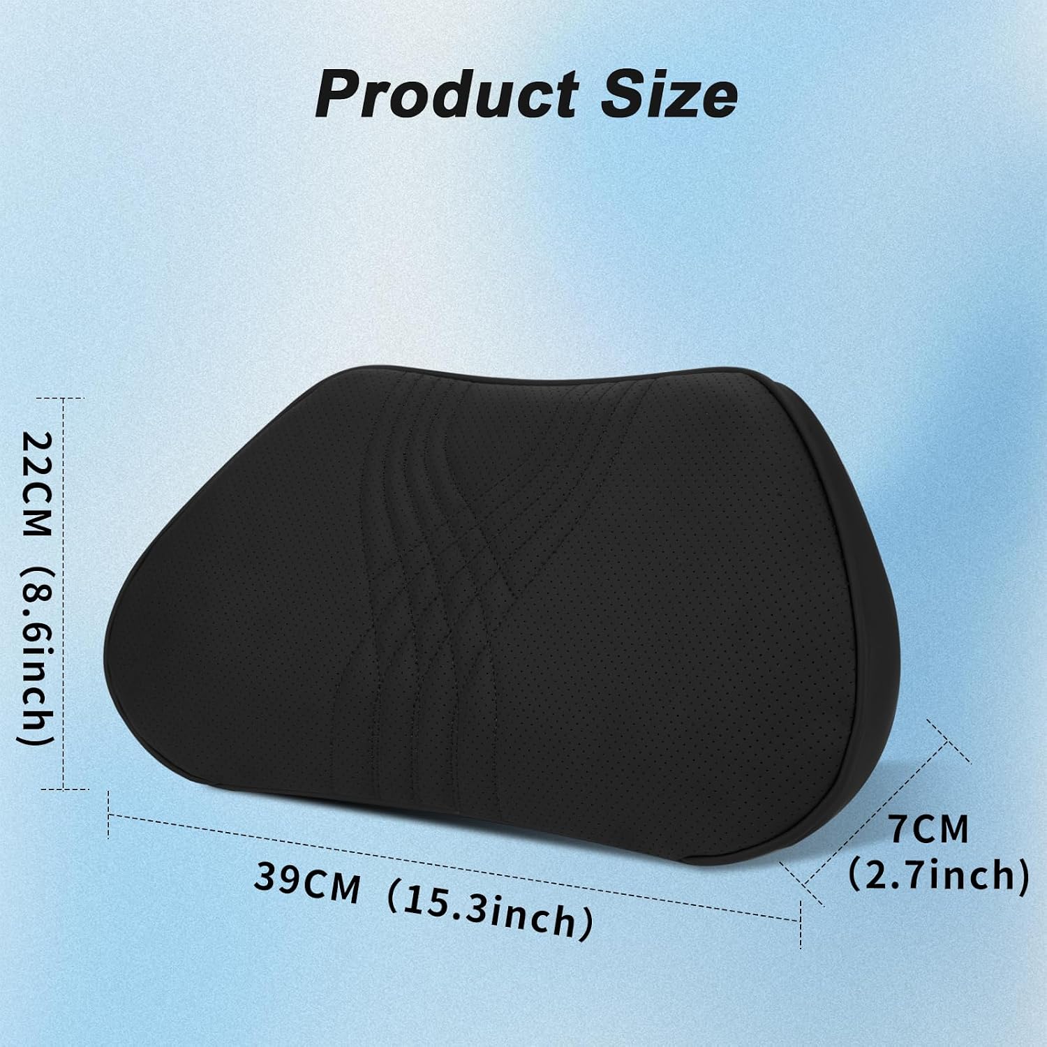Lumbar Support Pillow for Car,Memory Foam Car Seat Back Support Pillow for Driving Ergonomic Back Cushion for Pain Relief & Sciatica Back Support for Office Chair (Black)