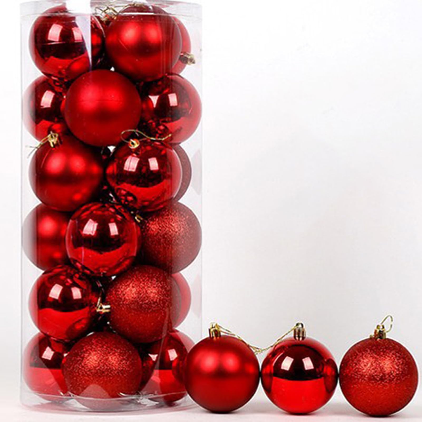 Amazon.co.jp: GIFZES 丈夫なプラスチッククリスマスボール 24個