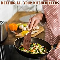 Vista 5 de Juego de utensilios de cocina de madera de 18 piezas con soporte, tabla de cortar, espátulas, cucharas, pinzas, batidor y accesorios