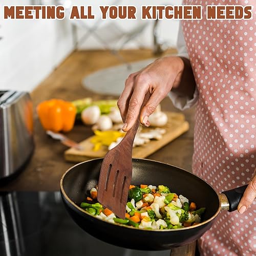 Miniatura 5 de Juego de utensilios de cocina de madera de 18 piezas con soporte, tabla de cortar, espátulas, cucharas, pinzas, batidor y accesorios