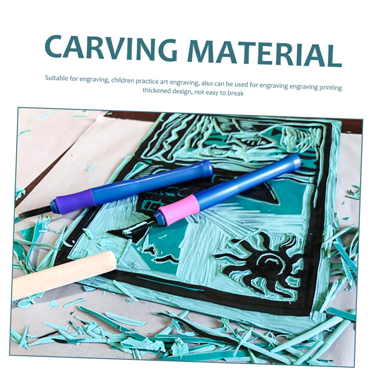 ERINGOGO 6pcs Sheets Print Board Tools for Carving Plates Stamps for Carving Tools Engraving Tools Printmaking Engraving Boards Tools Printmaking Tools Dark Green