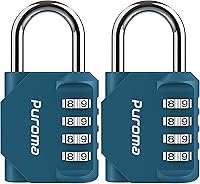 Vista 36 de Puroma - Candado impermeable de combinación de 4 dígitos, para intemperie, para casillero escolar o deportivo, valla, caja de herramientas, puerta