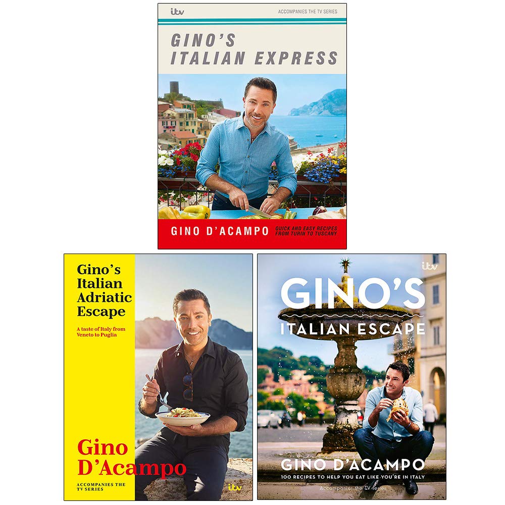 Gino D'Acampo Collection 3 Books Set (Ginos Italian Express, Gino's Italian Adriatic Escape, Gino's Italian Escape)
