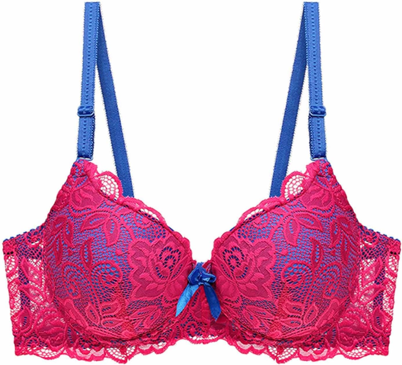 Women's Push Up Bra Lightly Lined Underwire Sexy Floral Embroidery Lace Supportive Bowkont Bras for Ladies 2026