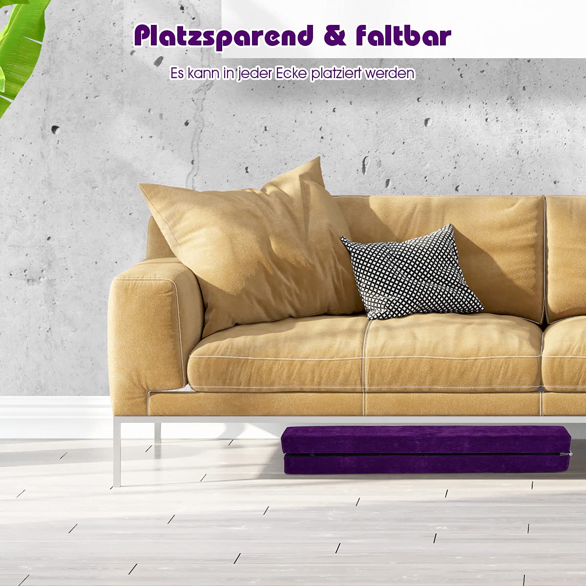 RELAX4LIFE Schwebebalken Kinder 210cm, Balancierbalken zusammenfaltbar, Balance Beam Klappgymnastik mit Rutschfester Basis, Übungsbalken mit Einbauscharniere & Schaumstoff, Gymnastik Übungen zu Hause