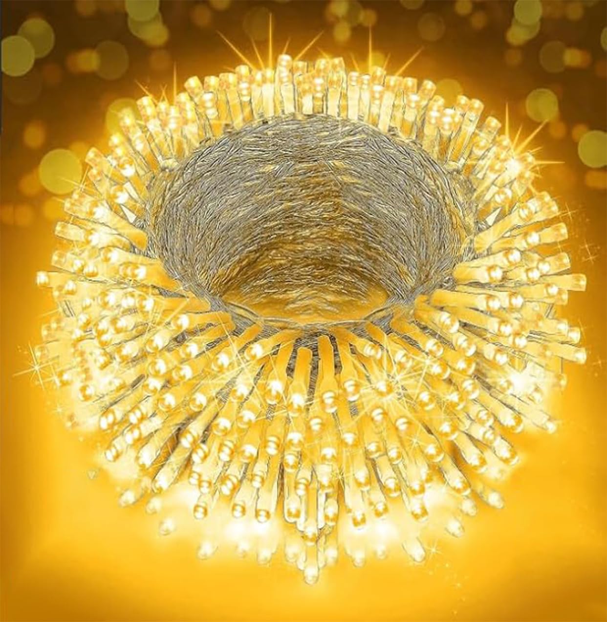 DECOVAA 40 Meter LED String Lights, 130 LED Light for Home Decoration, Fairy Light, Waterproof Lights for Indoor & Outdoor Décor for Diwali, Party, Wall, Wedding, and Festival (Warm White, 132 Feet)