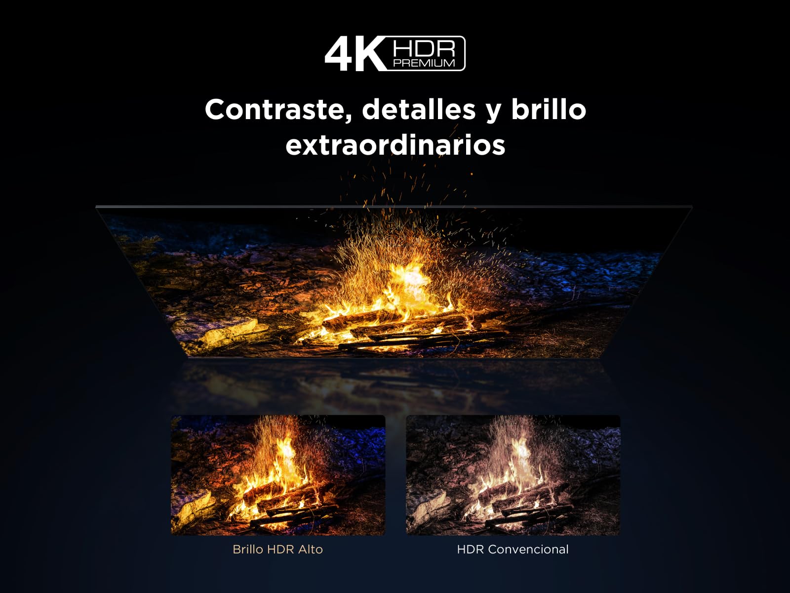 TCL 65Q6C Televisor 65 Pulgadas QD-Mini LED 4K Smart TV, 1000 nits, 144Hz Motion Clarity Pro, Onkyo 2.1, Game Master, FreeSync, Google TV, Dolby Vision IQ y Atmos