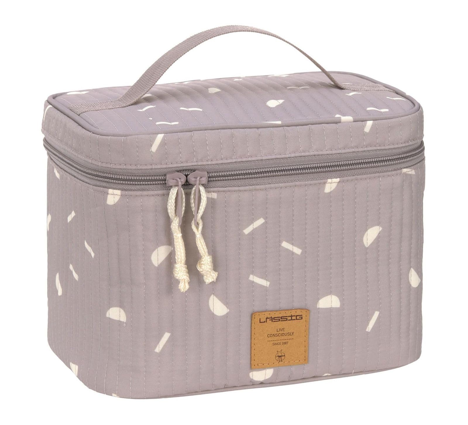 LÄSSIG Baby Wickeltisch Organizer Windel-Organizer to Go/Casual Nursery Caddy To Go Blocks Taupe