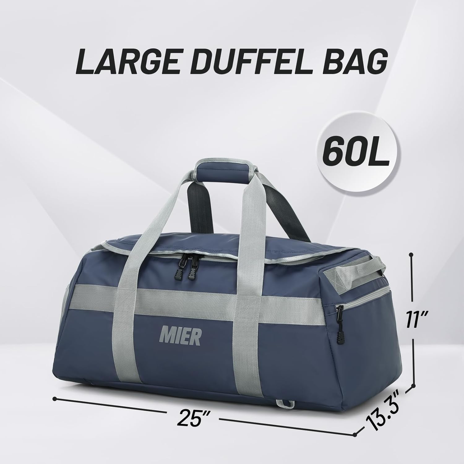 MIER Gym Bag for Men Large Duffel Backpack with Shoe Compartment, 60L Convertible Duffle Bags Weekender Overnight Bag for Gym Sports Travel, Blue - Image 5