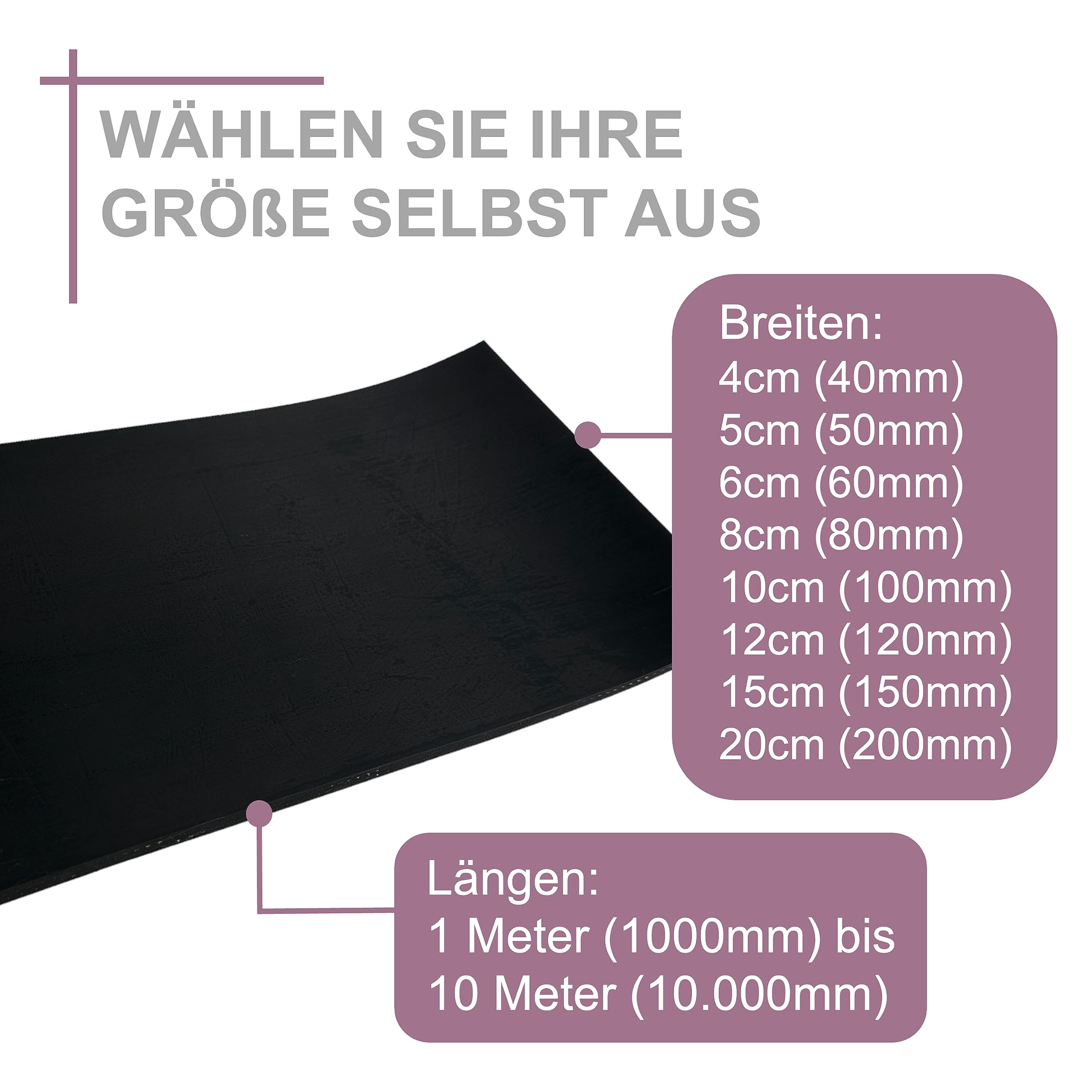 sarian Gummistreifen 3 mm stark viele Größen Industriequalität Gummiunterlage Schutzmatte Gummidichtung Rolle Garage Matte Industriegummi Bautenschutzmatte Vollgummi Gummileiste (3000 x 100 x 3mm)