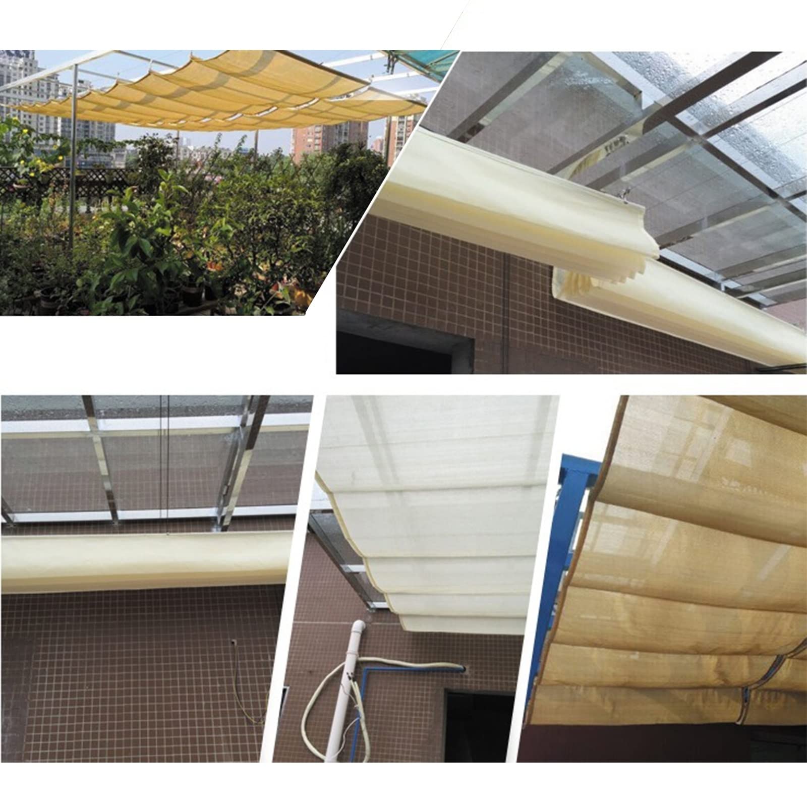 Ausziehbares Sonnensegel, für Garten und Terrasse, UV-Schutz, Polyester, E 56, 1,8 m x Weiß