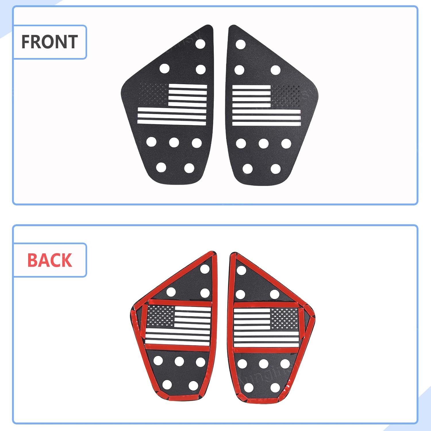 Aunginsy Car Rear Fog Light Cover Trim Compatible with Subaru Crosstrek 2024-2025, Black, American Flag Pattern