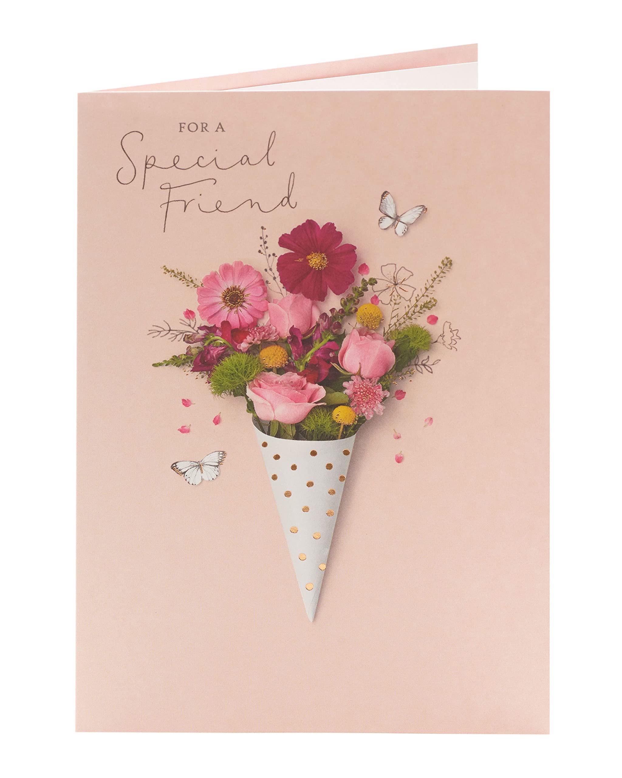 UK Greetings Geburtstagskarte Für Eine Besondere Freundin – Mit Blumenmuster Und Kupferfolie, 127x178 Mm