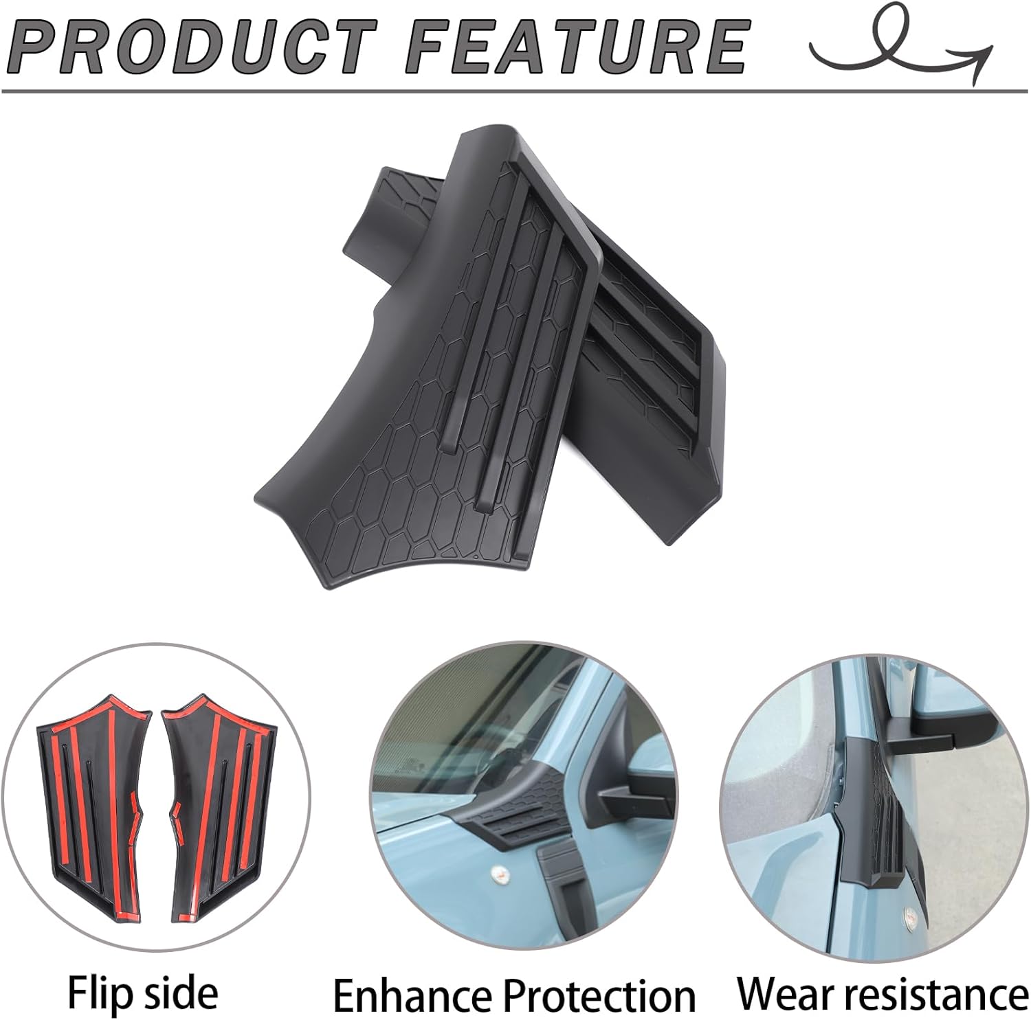 Car Hood Fender Vent Decorative Cover Trim Compatible with Ford Maverick 2022-2025 Front Hood Side Cowl Body Armor Outer Cowl Covers Side Corner Guards Accessories (Matt Black)
