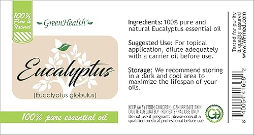 Miniatura 8 de GreenHealth Aceite esencial de eucalipto – 16 fl oz (16.0 fl oz) – 100% puro y natural – Aceite de aromaterapia en botella de aluminio – para
