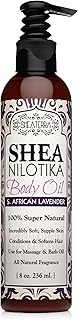 Shea Terra Organics Shea Nilotik’ Oil Scented With South African Lavender | Natural Daily Skin Moisturizer & Conditioner for Face, Hair & Body – 8 oz