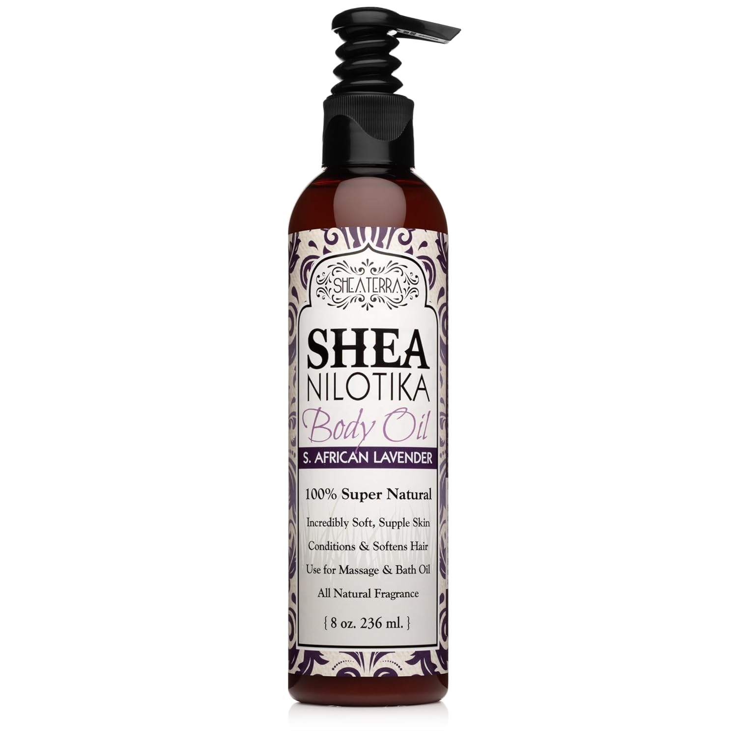 Shea Terra Organics Shea Nilotik Oil – Marrakesh Menthe Vanilla – Natural Daily Body & Hair Oil High in Pro Vitamin A, Vitamin E, & Anti-Aging Properties to Moisturize, Soften & Repair – 8oz