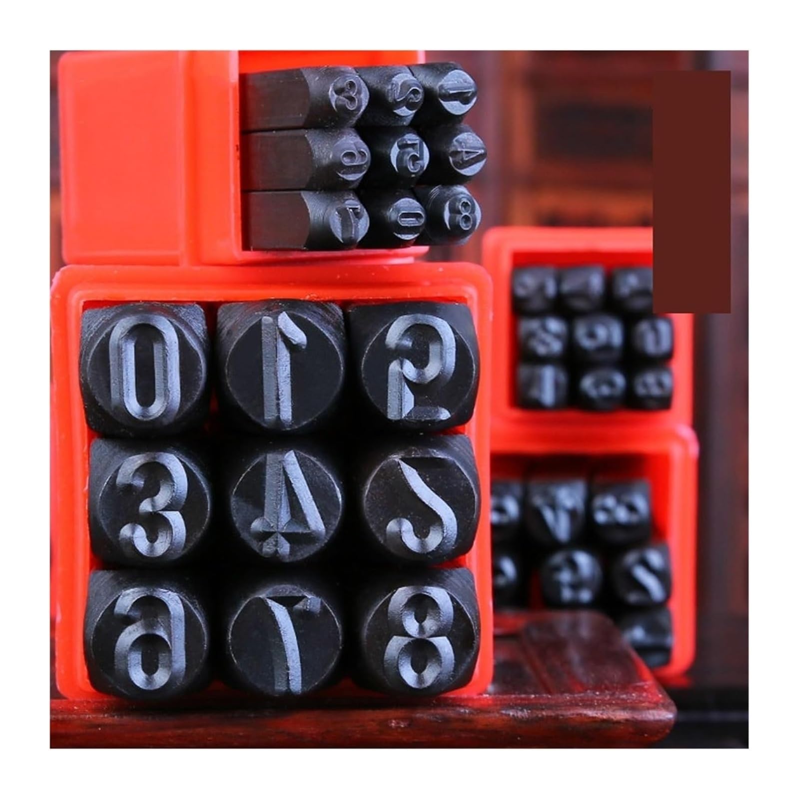 Steel Letter Mould, Letter Number Stamp Punch Set 6/8/10mm A-Z 0-9 & with Case for Leather Craft(10mm)