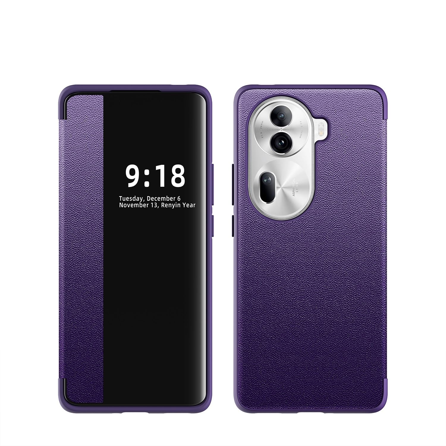 Étui à rabat compatible avec Oppo Reno11 coque antichoc violette - 8