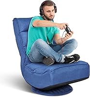 Vista 10 de ERGOMASTER Silla plegable reclinable para juegos con giro de 360 grados, 5 posiciones ajustables (negro)